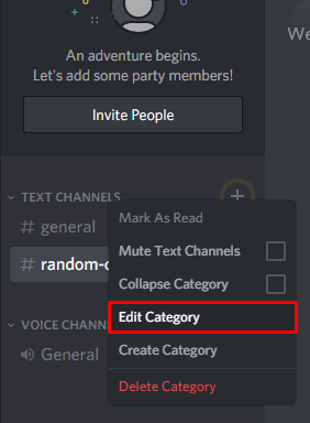 Discord Edit Channel button